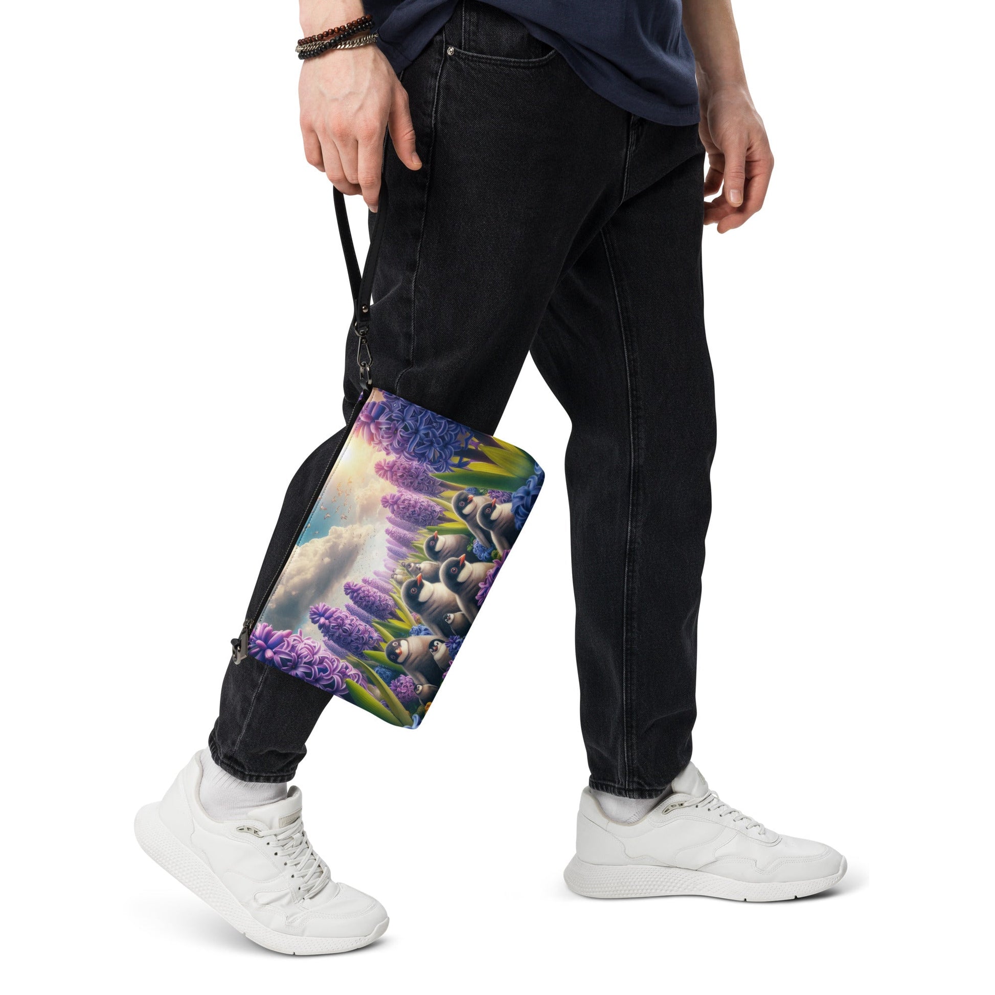 Penguins and Hyacinths Crossbody bag - Gregg Acini Adoree Designs - Handbag