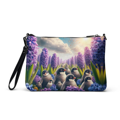 Penguins and Hyacinths Crossbody bag - Gregg Acini Adoree Designs - Handbag