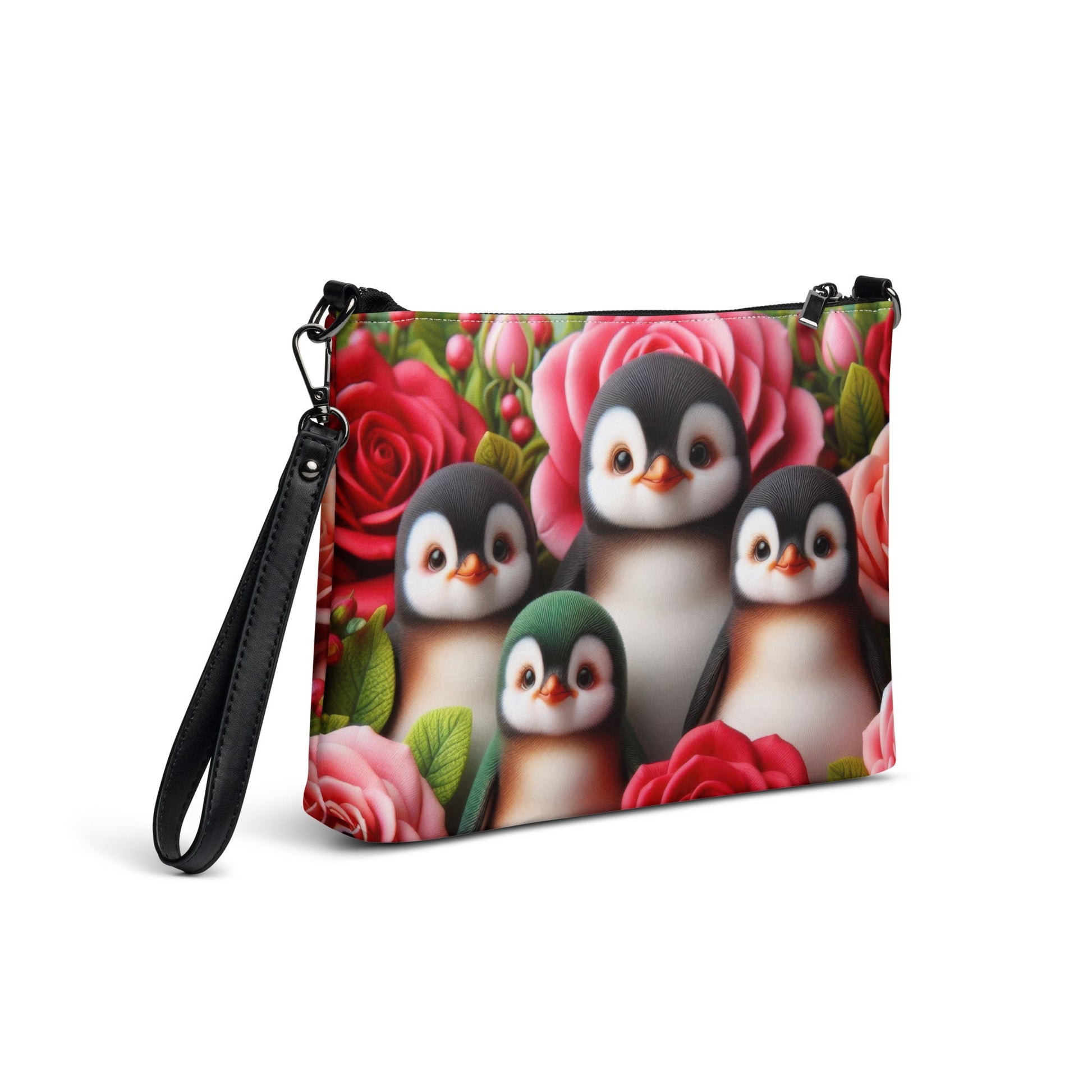 Penguins and Roses Crossbody bag - Gregg Acini Adoree Designs - Handbag