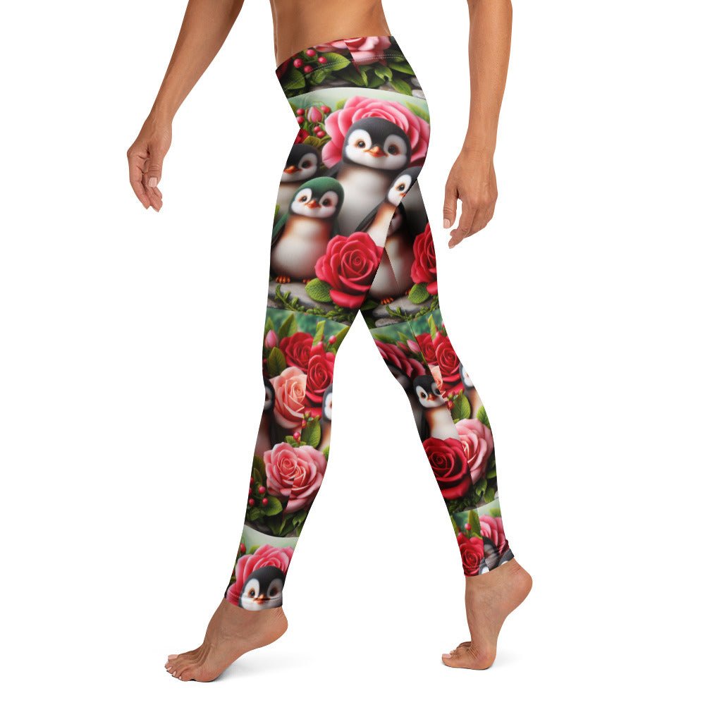 Penguins and Roses Leggings - Gregg Acini Adoree Designs - Leggings