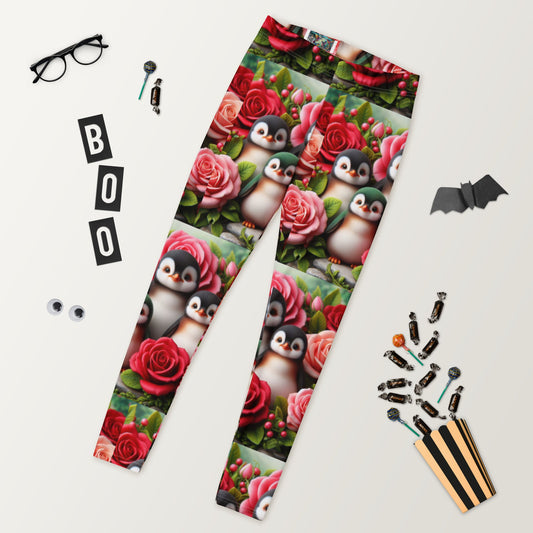 Penguins and Roses Leggings - Gregg Acini Adoree Designs - Leggings