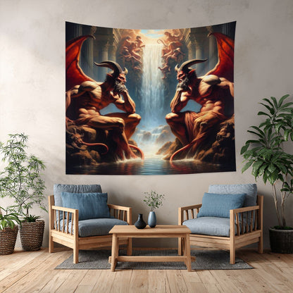 Pensive Demons Lightweight Wall Tapestry (Fabric Wall Hanging - USA) - Gregg Acini Adoree Designs - Wall Coverings
