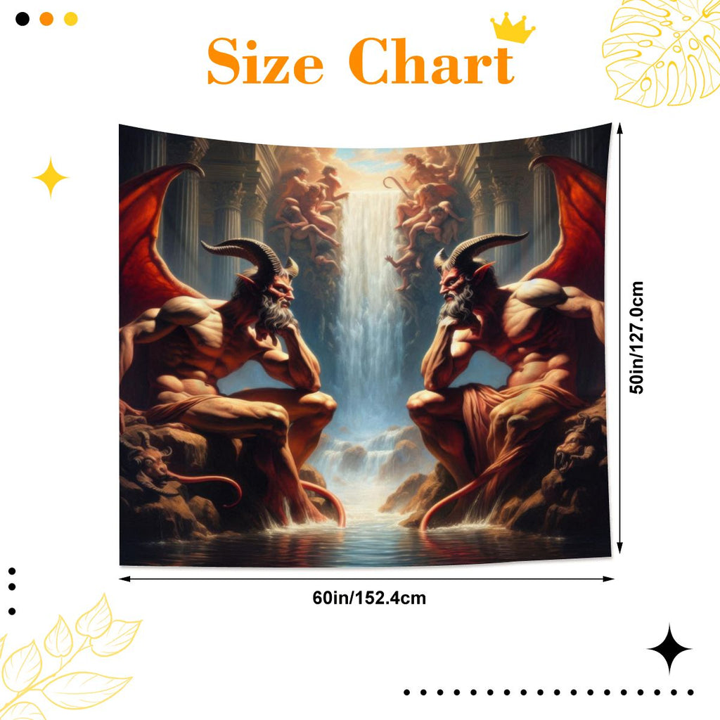 Pensive Demons Lightweight Wall Tapestry (Fabric Wall Hanging - USA) - Gregg Acini Adoree Designs - Wall Coverings