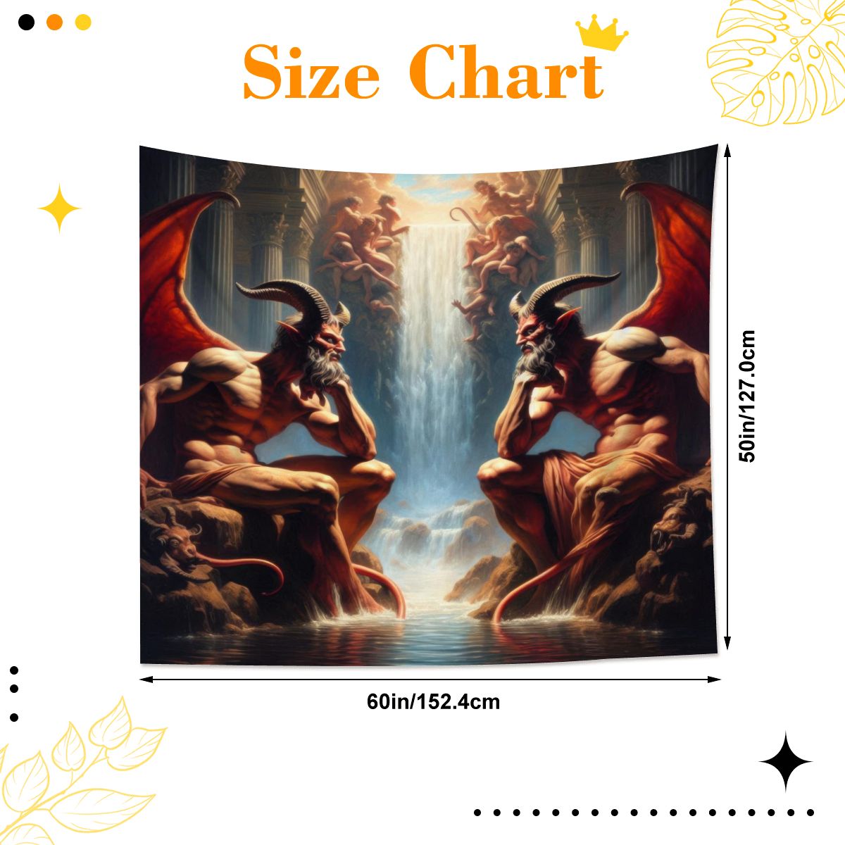 Pensive Demons Lightweight Wall Tapestry (Fabric Wall Hanging - USA) - Gregg Acini Adoree Designs - Wall Coverings