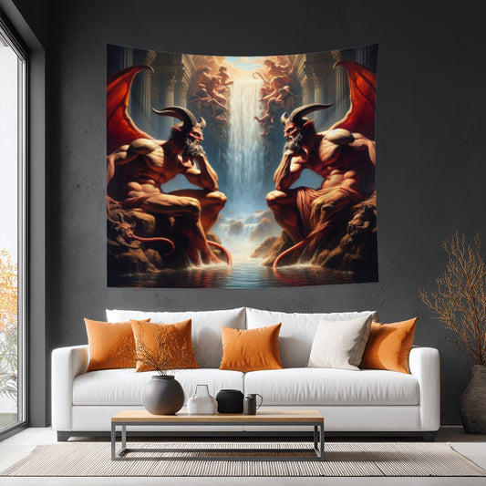 Pensive Demons Lightweight Wall Tapestry (Fabric Wall Hanging - USA) - Gregg Acini Adoree Designs - Wall Coverings