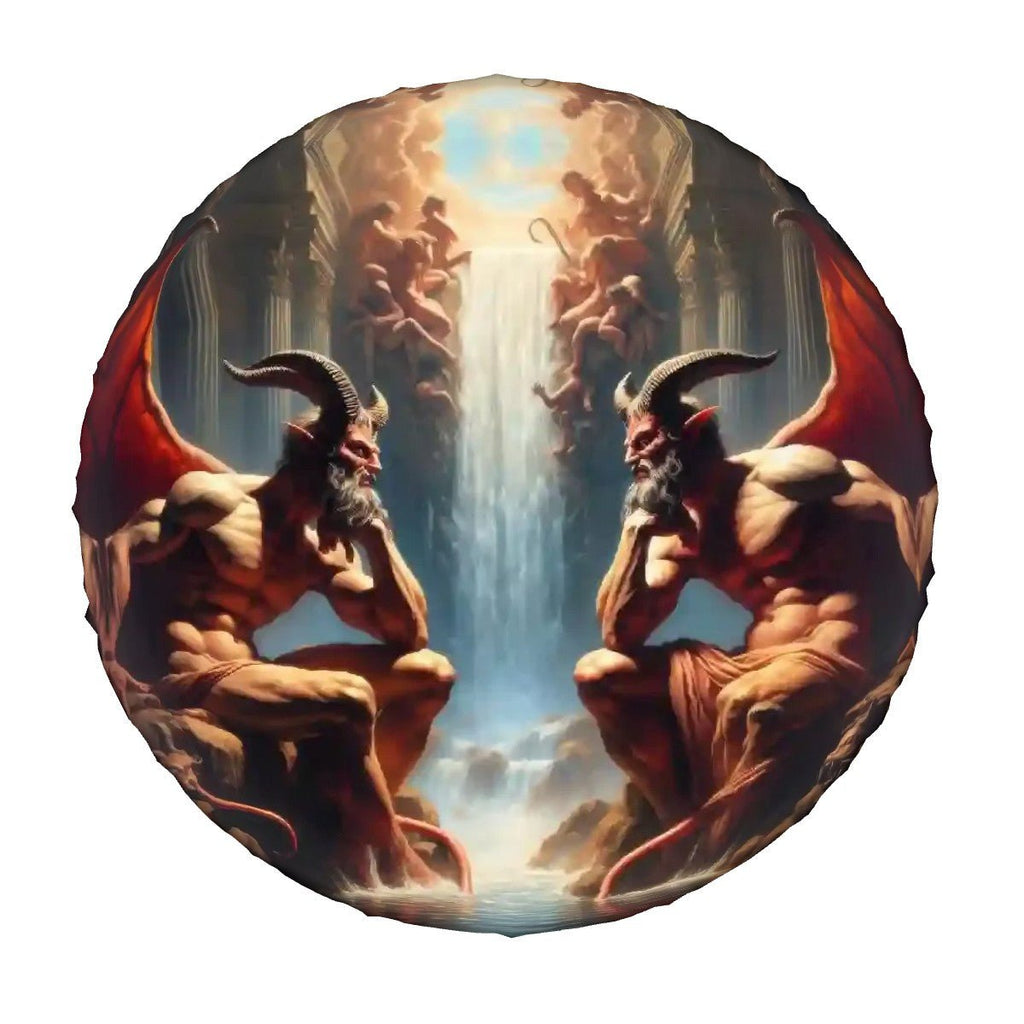 Pensive Demons - Thickened Spare Tire Cover - Gregg Acini Adoree Designs - Spare Tire Cover