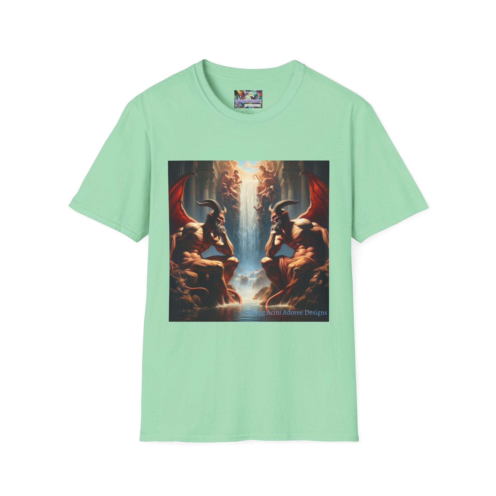 Pensive Demons Unisex T-Shirt, Gothic Style Tee, Fantasy Art Shirt, Short Sleeve - Gregg Acini Adoree Designs - T-Shirt