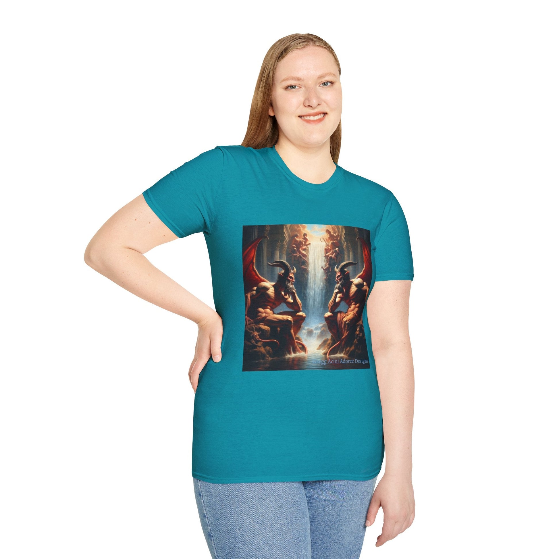 Pensive Demons Unisex T-Shirt, Gothic Style Tee, Fantasy Art Shirt, Short Sleeve - Gregg Acini Adoree Designs - T-Shirt
