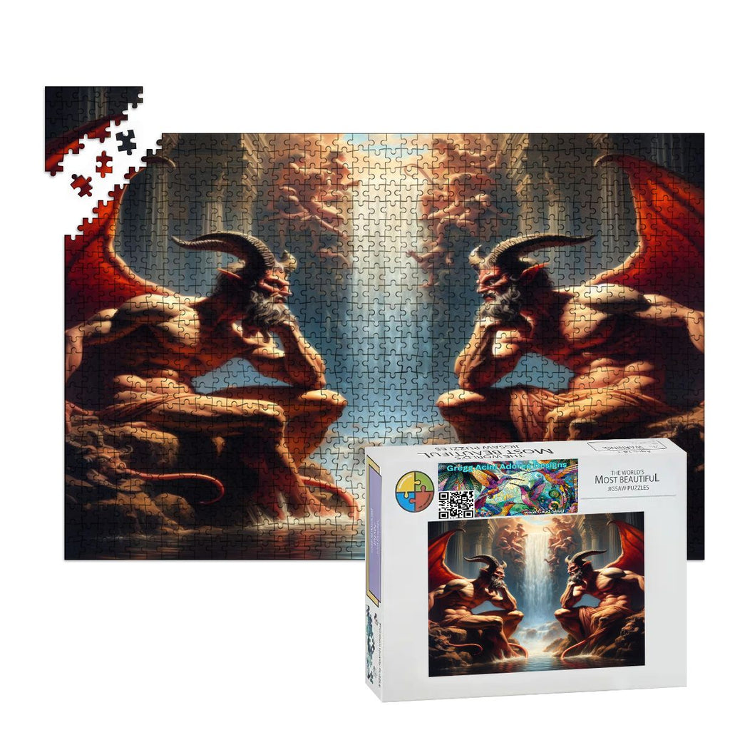 Pensive Demons Wooden Jigsaw Puzzles 1000 pcs - Gregg Acini Adoree Designs - Jigsaw Puzzle