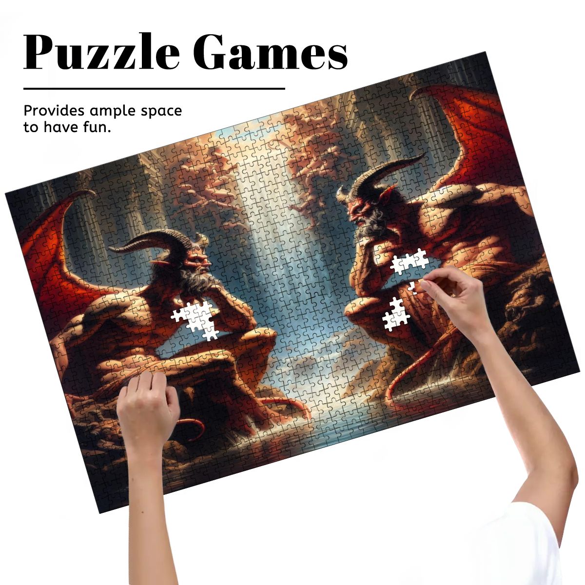 Pensive Demons Wooden Jigsaw Puzzles 1000 pcs - Gregg Acini Adoree Designs - Jigsaw Puzzle