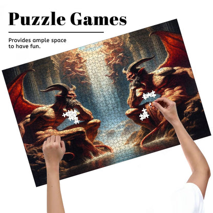 Pensive Demons Wooden Jigsaw Puzzles 1000 pcs - Gregg Acini Adoree Designs - Jigsaw Puzzle