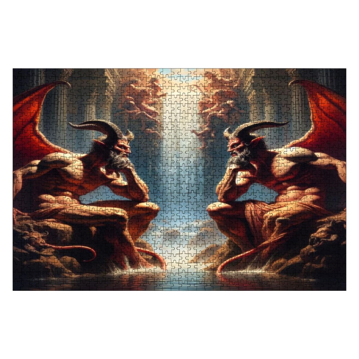 Pensive Demons Wooden Jigsaw Puzzles 1000 pcs - Gregg Acini Adoree Designs - Jigsaw Puzzle