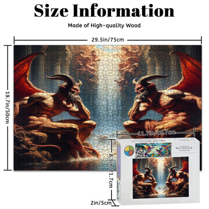 Pensive Demons Wooden Jigsaw Puzzles 1000 pcs - Gregg Acini Adoree Designs - Jigsaw Puzzle