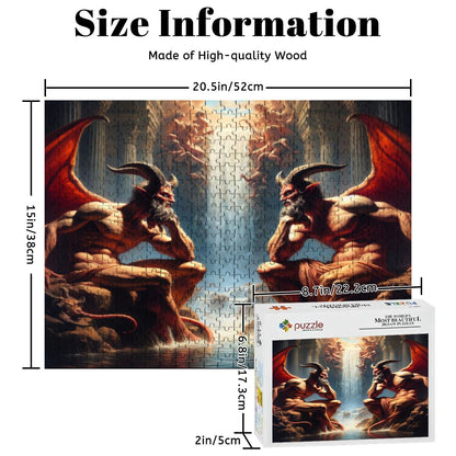 Pensive Demons Wooden Jigsaw Puzzles 500 pcs - Gregg Acini Adoree Designs - Jigsaw Puzzle