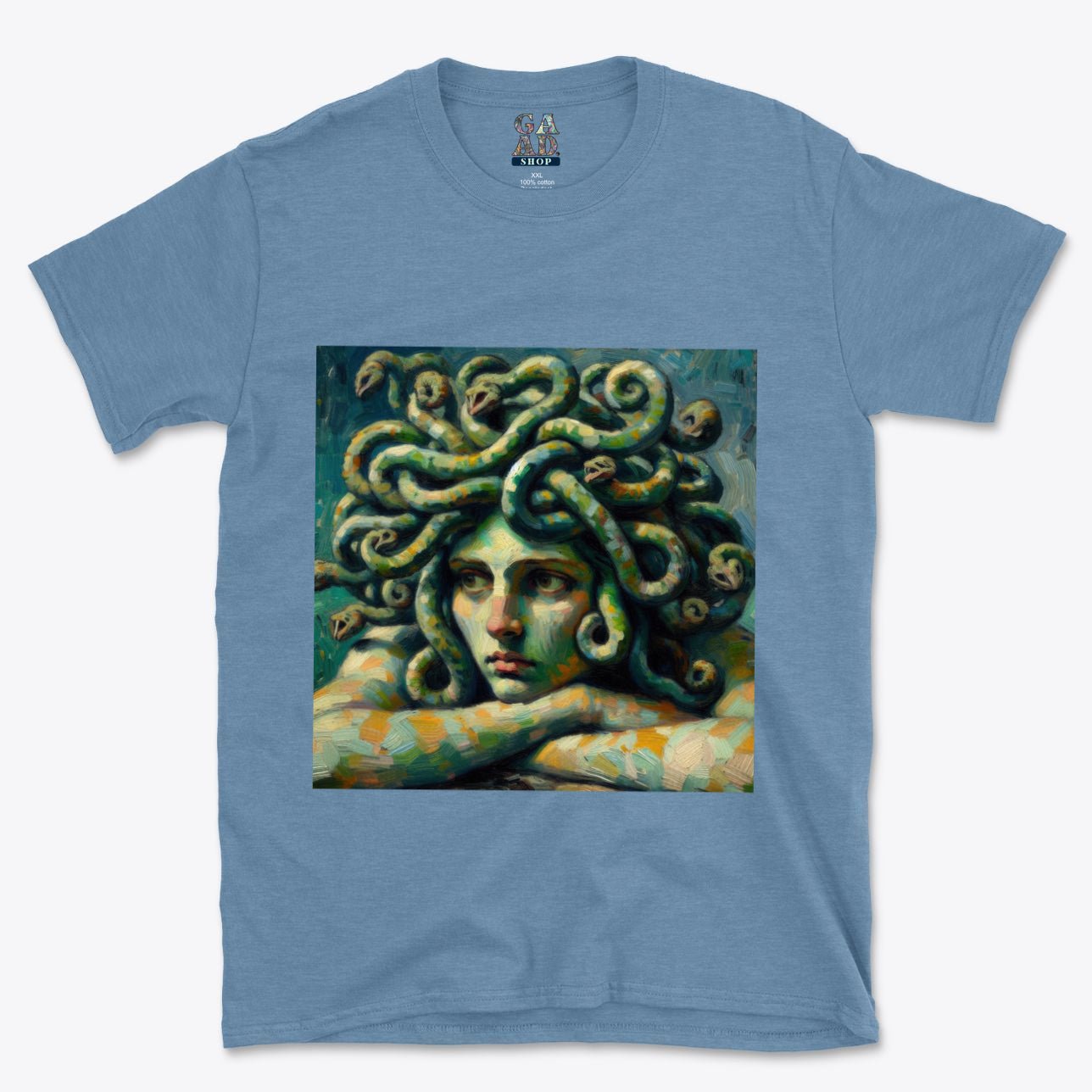 Pensive Medusa Softstyle T-Shirt | Gildan 64000 - Gregg Acini Adoree Designs - T-Shirt