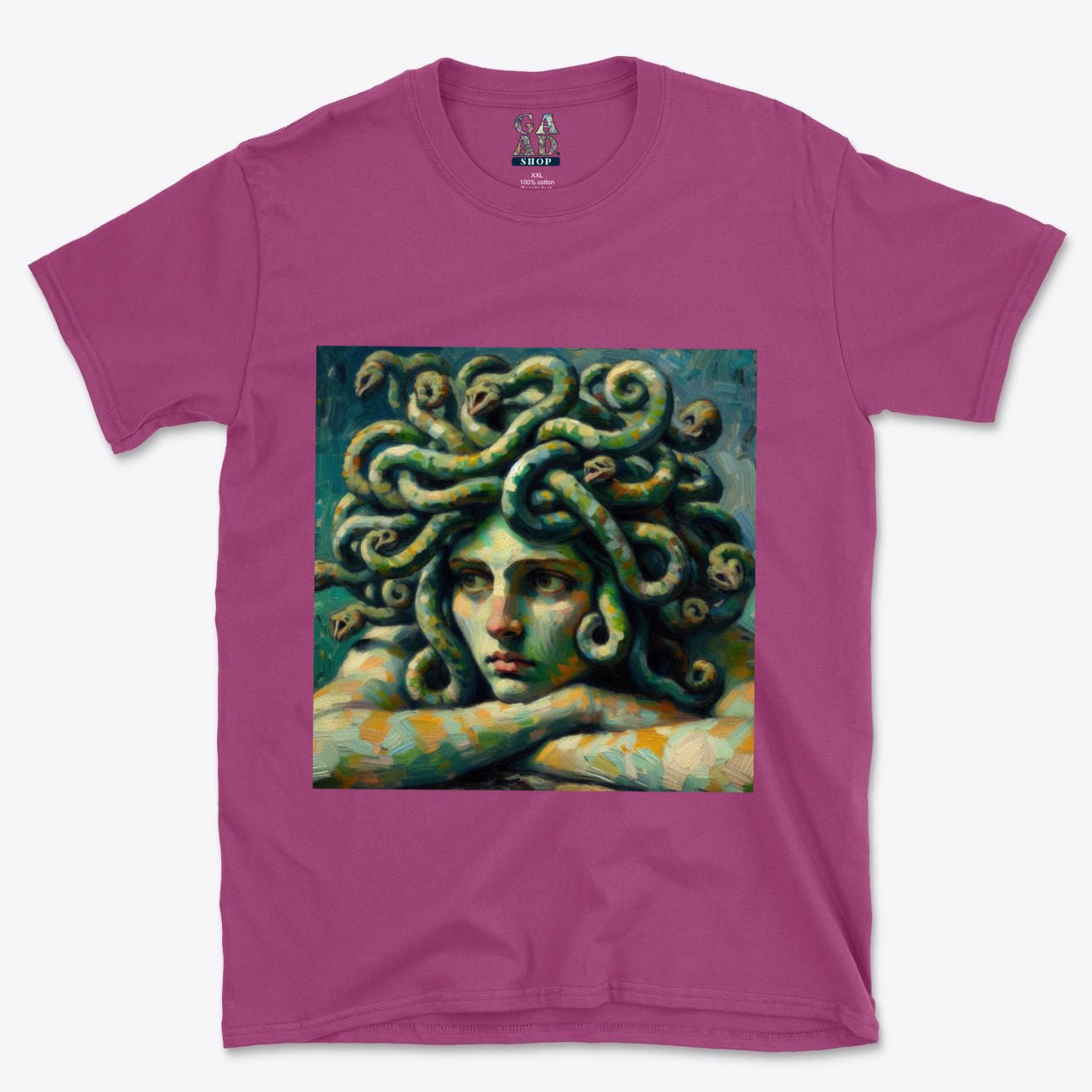 Pensive Medusa Softstyle T-Shirt | Gildan 64000 - Gregg Acini Adoree Designs - T-Shirt