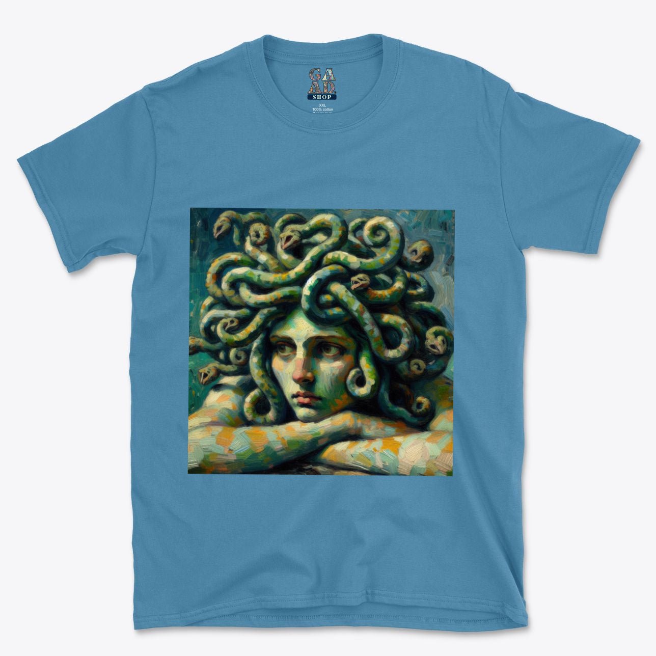 Pensive Medusa Softstyle T-Shirt | Gildan 64000 - Gregg Acini Adoree Designs - T-Shirt