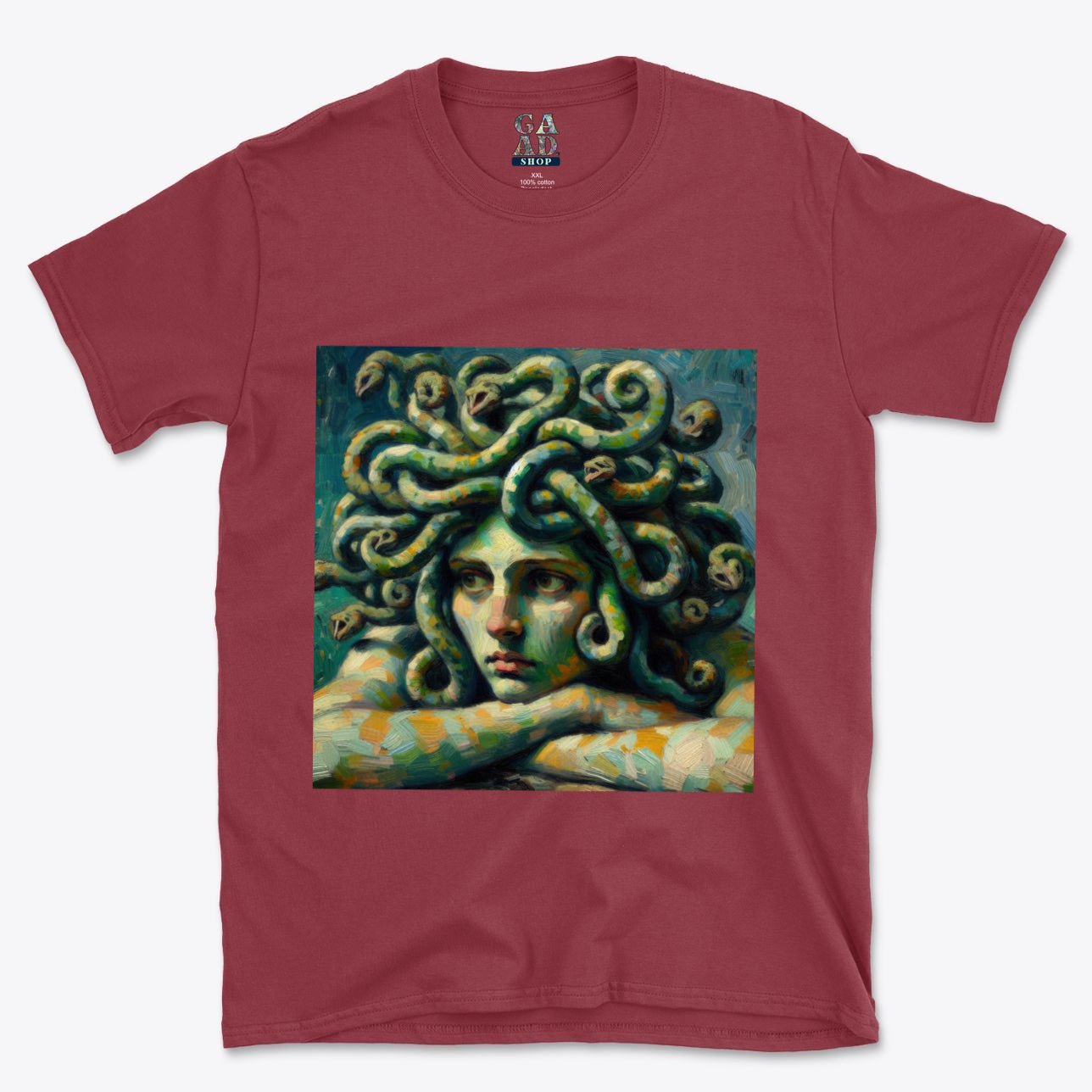 Pensive Medusa Softstyle T-Shirt | Gildan 64000 - Gregg Acini Adoree Designs - T-Shirt