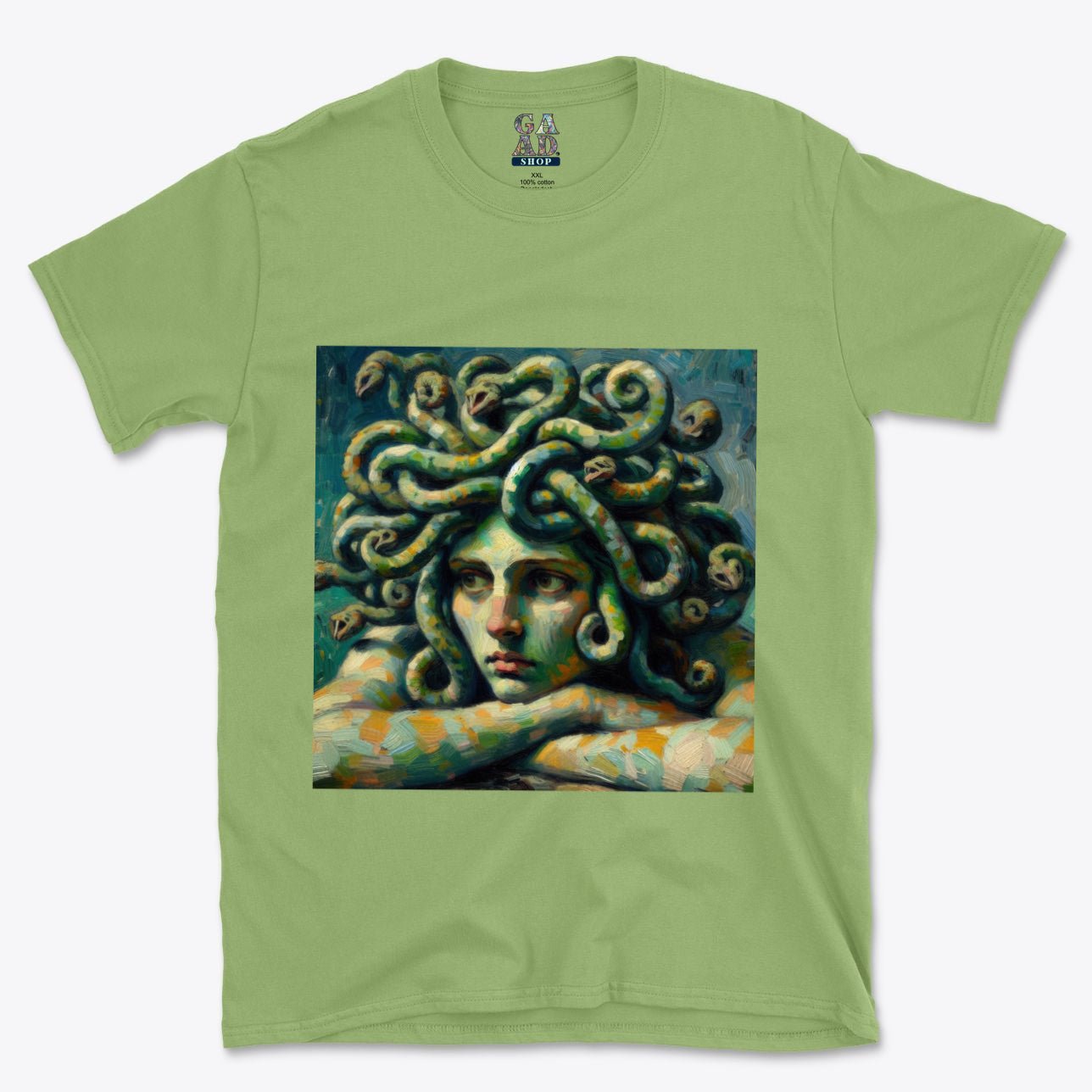 Pensive Medusa Softstyle T-Shirt | Gildan 64000 - Gregg Acini Adoree Designs - T-Shirt