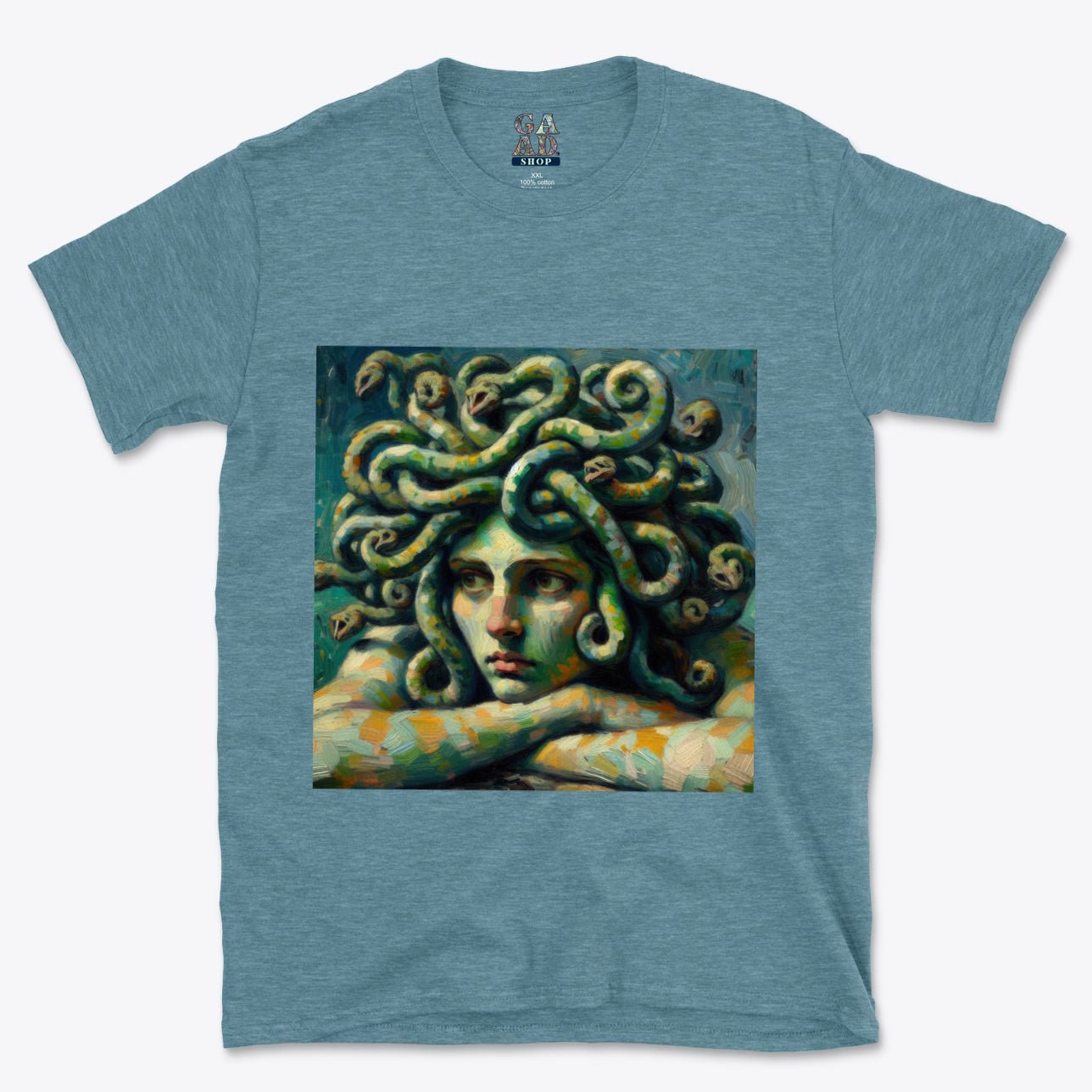 Pensive Medusa Softstyle T-Shirt | Gildan 64000 - Gregg Acini Adoree Designs - T-Shirt
