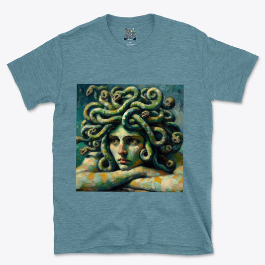 Pensive Medusa Softstyle T-Shirt | Gildan 64000 - Gregg Acini Adoree Designs - T-Shirt