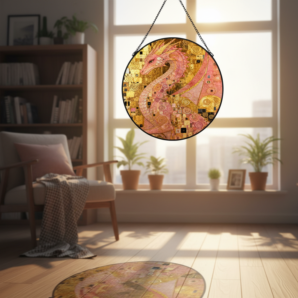 Pink Dragon Suncatcher Lifestyle