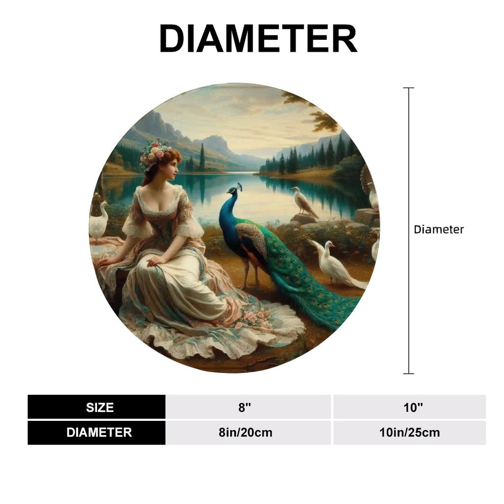 Portrait of a Lady and a Peacock Decorative Plate - Gregg Acini Adoree Designs - Decorative Plates