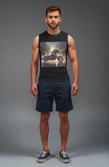 Motorcycle Unicorn Muscle Shirt by Gregg Acini Adoree Designs