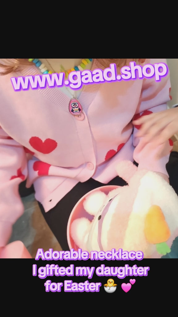 Proud Luz the Penguin Oval Necklace