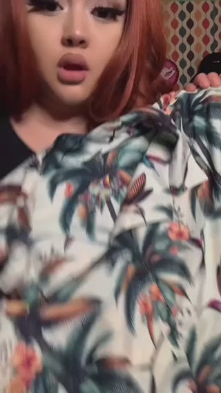 Hummingbirds and Palms Hawaiian Shirt without pocket