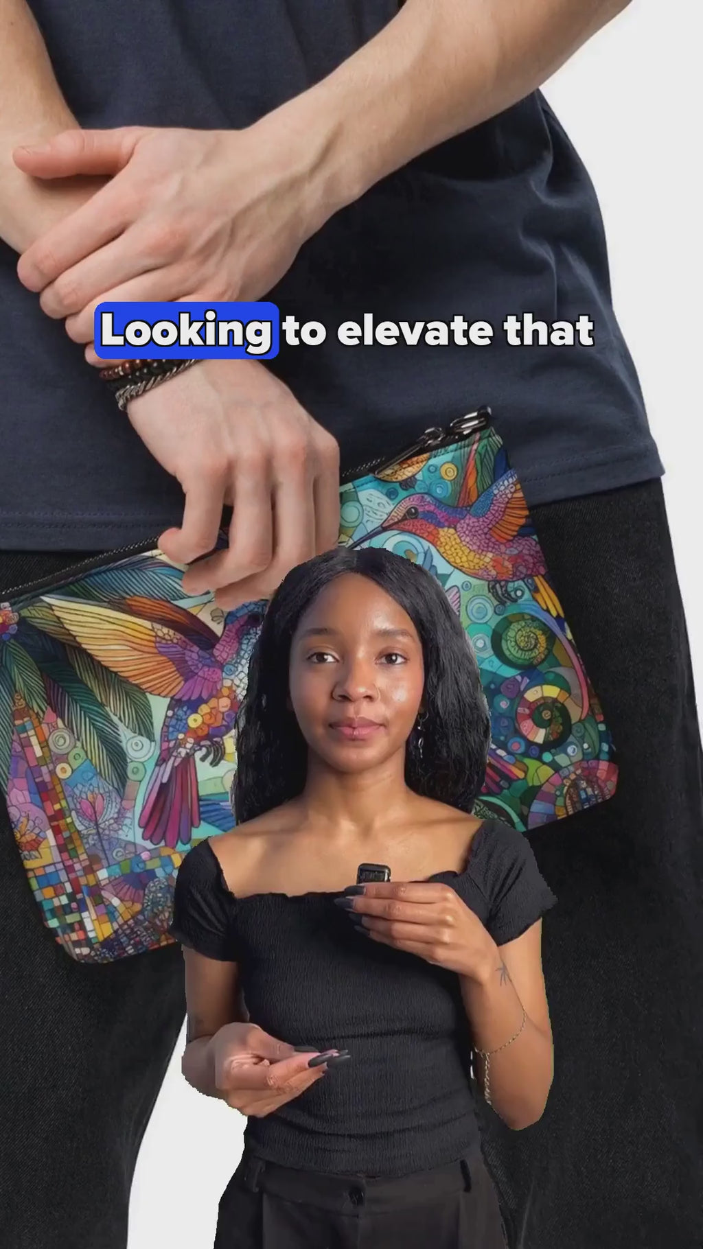 Hummingbird Kaleidoscope Crossbody bag