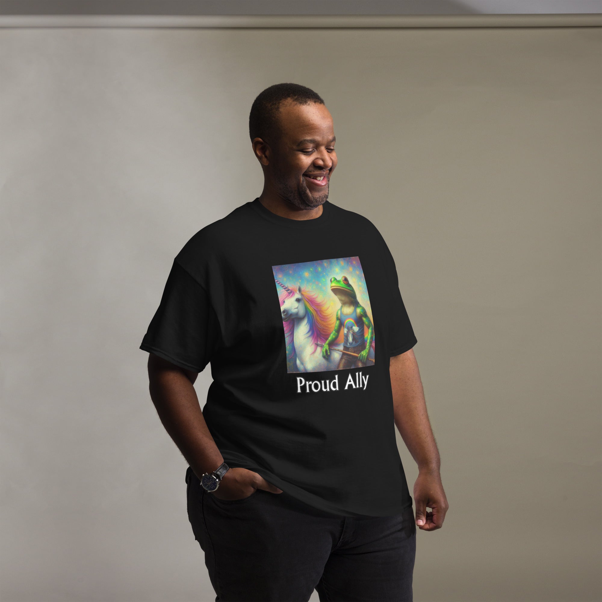 Proud Ally Frog and Unicorn Unisex classic tee - Gregg Acini Adoree Designs - T-Shirt