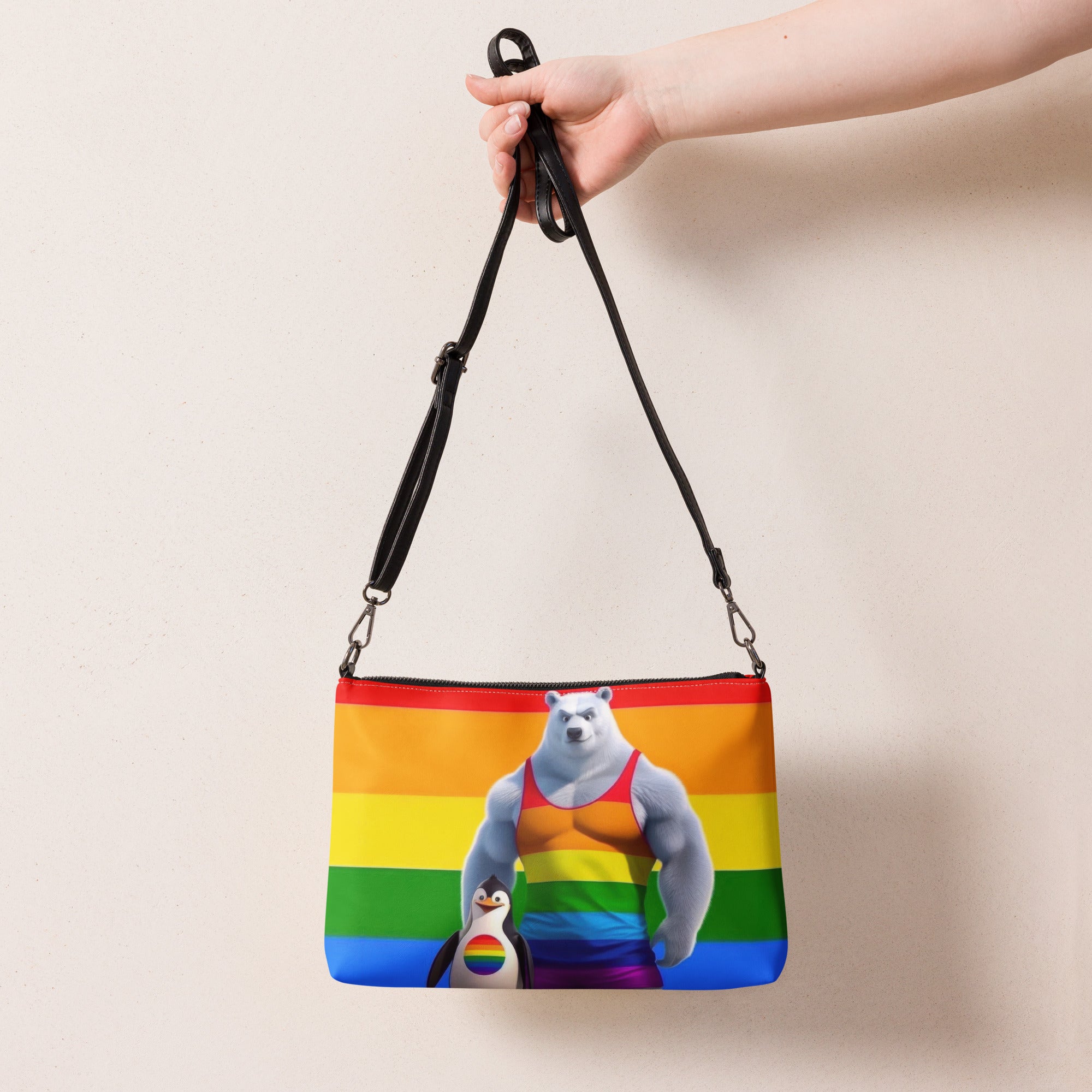 Proud Bear and Penguin Crossbody bag - Gregg Acini Adoree Designs - Handbag