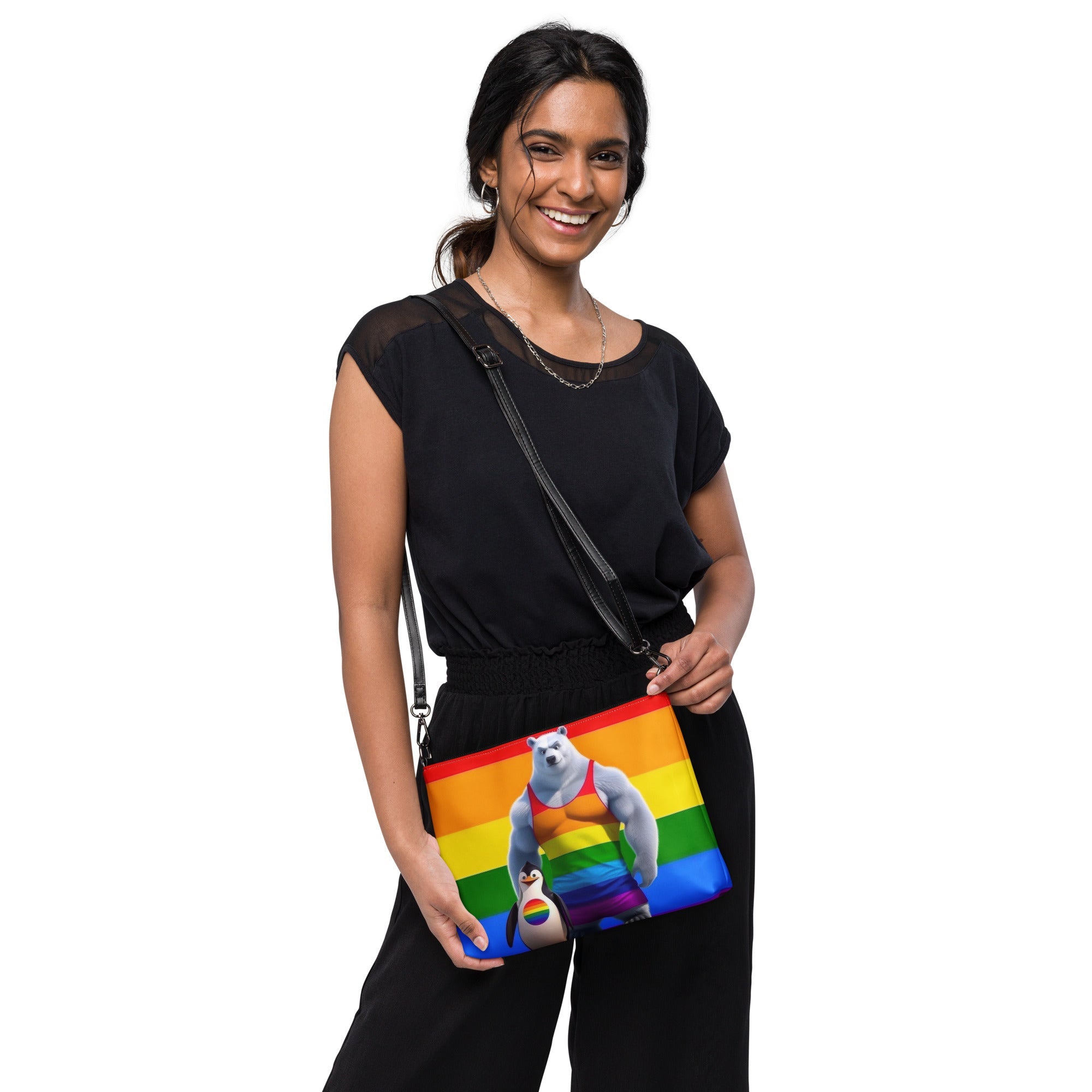 Proud Bear and Penguin Crossbody bag - Gregg Acini Adoree Designs - Handbag