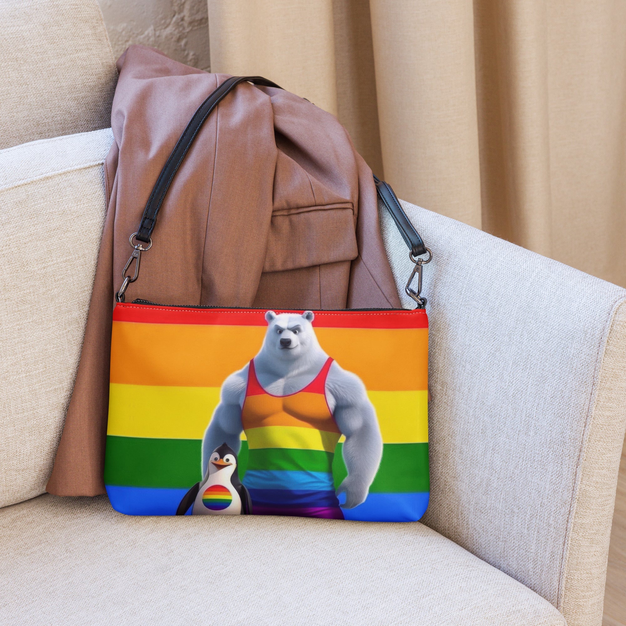 Proud Bear and Penguin Crossbody bag - Gregg Acini Adoree Designs - Handbag