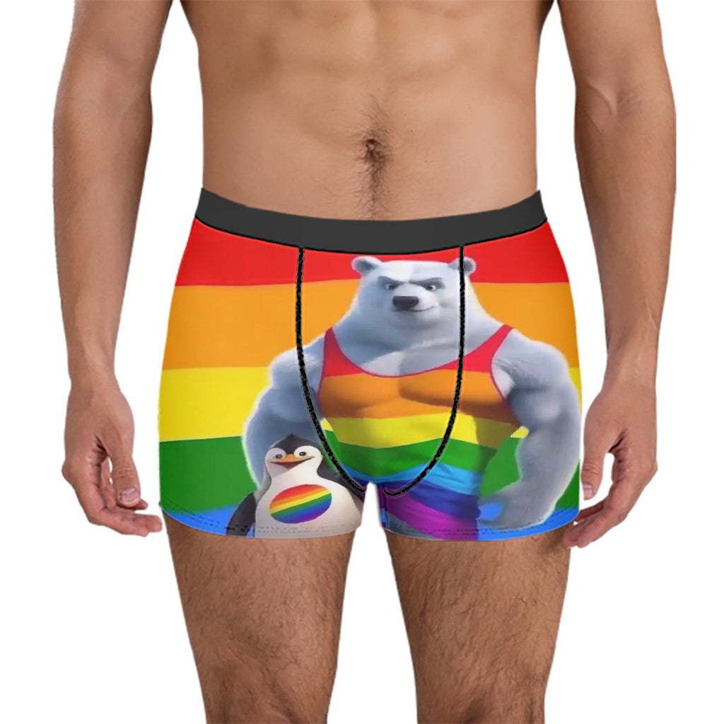 Proud Bear and Penguin Men's Boxer Briefs - Gregg Acini Adoree Designs - Men's Pants