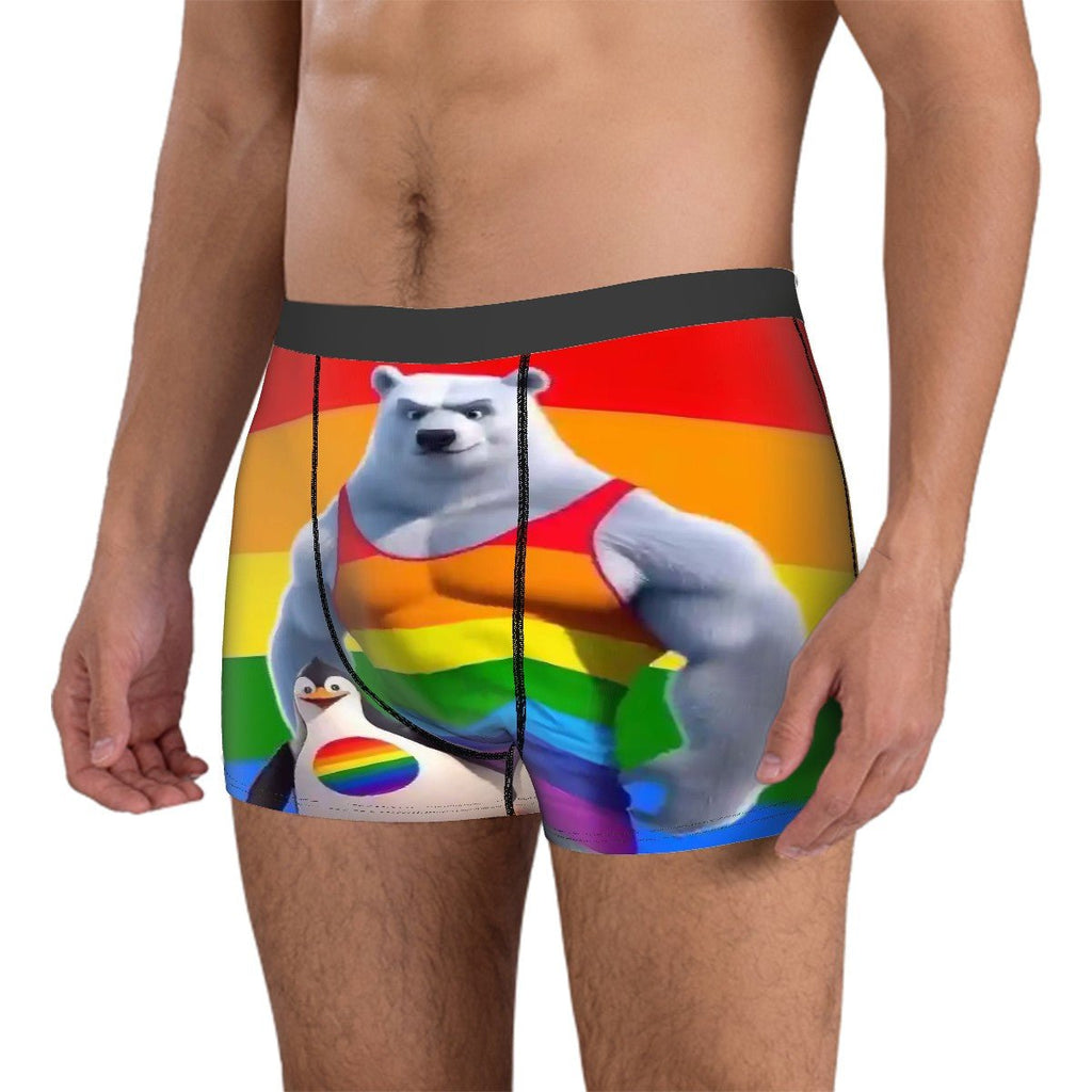 Proud Bear and Penguin Men's Boxer Briefs - Gregg Acini Adoree Designs - Men's Pants