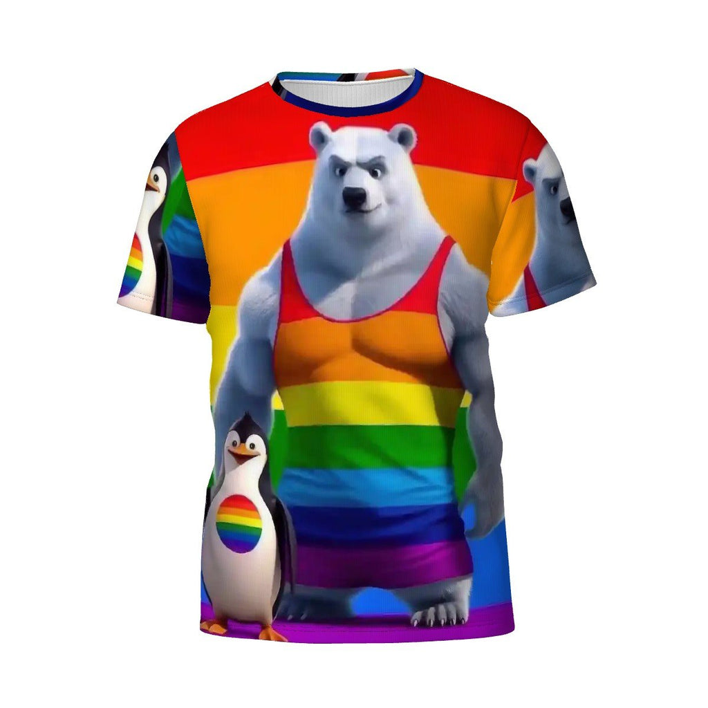 Proud Bear and Penguin Short - Sleeve T-Shirt - Gregg Acini Adoree Designs - T-shirts