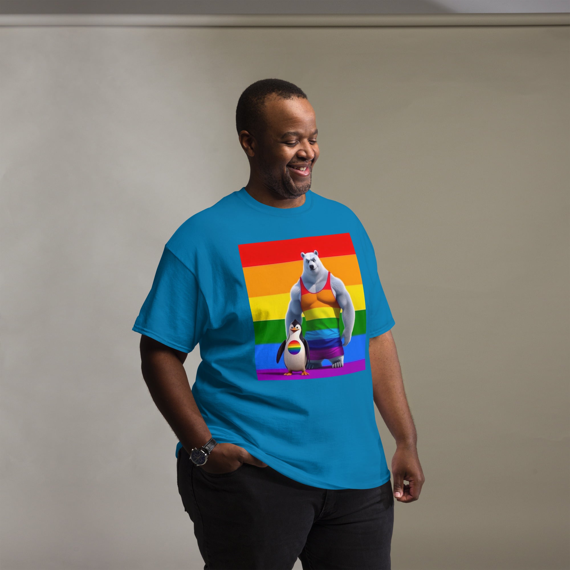 Proud Bear and Penguin Unisex classic tee - Gregg Acini Adoree Designs - T-Shirt