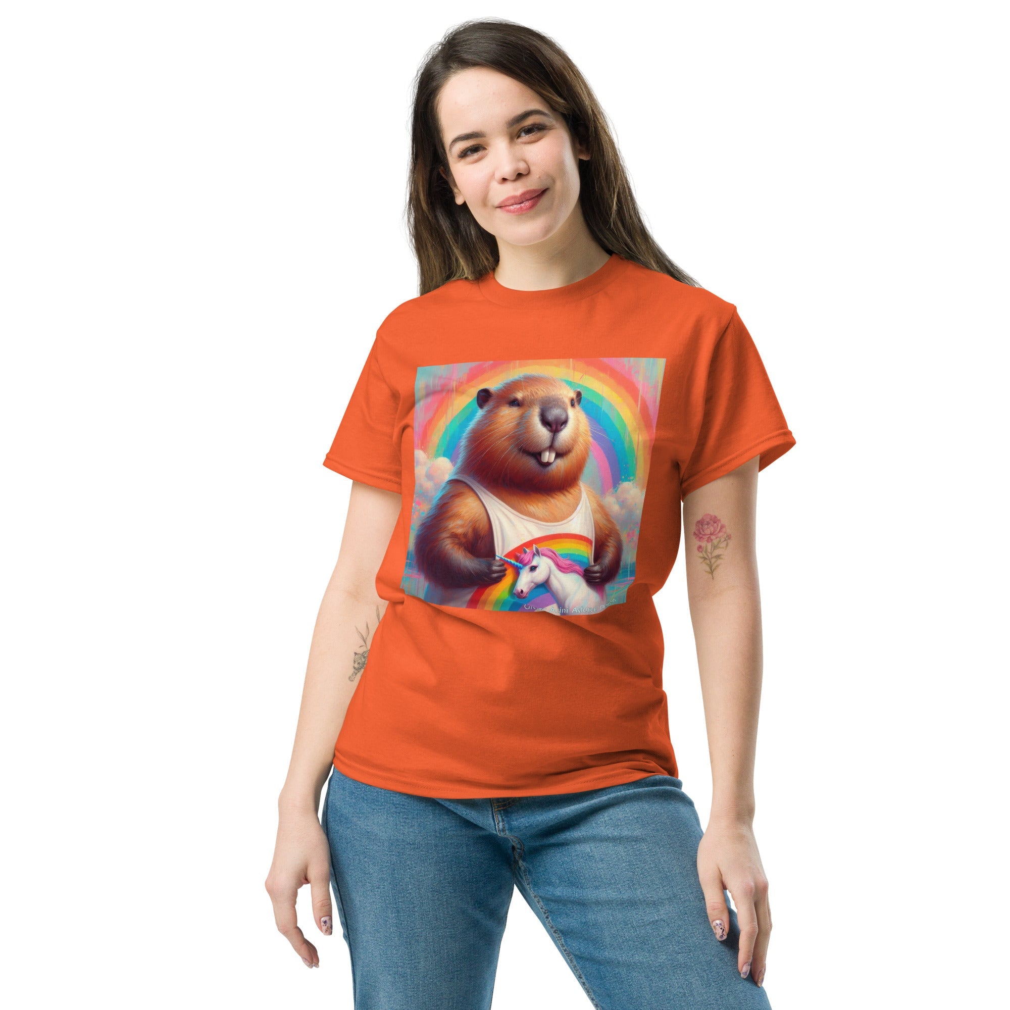 Proud Beaver1 Unisex classic tee by Gregg Acini Adoree Designs - Gregg Acini Adoree Designs - Tee Shirt