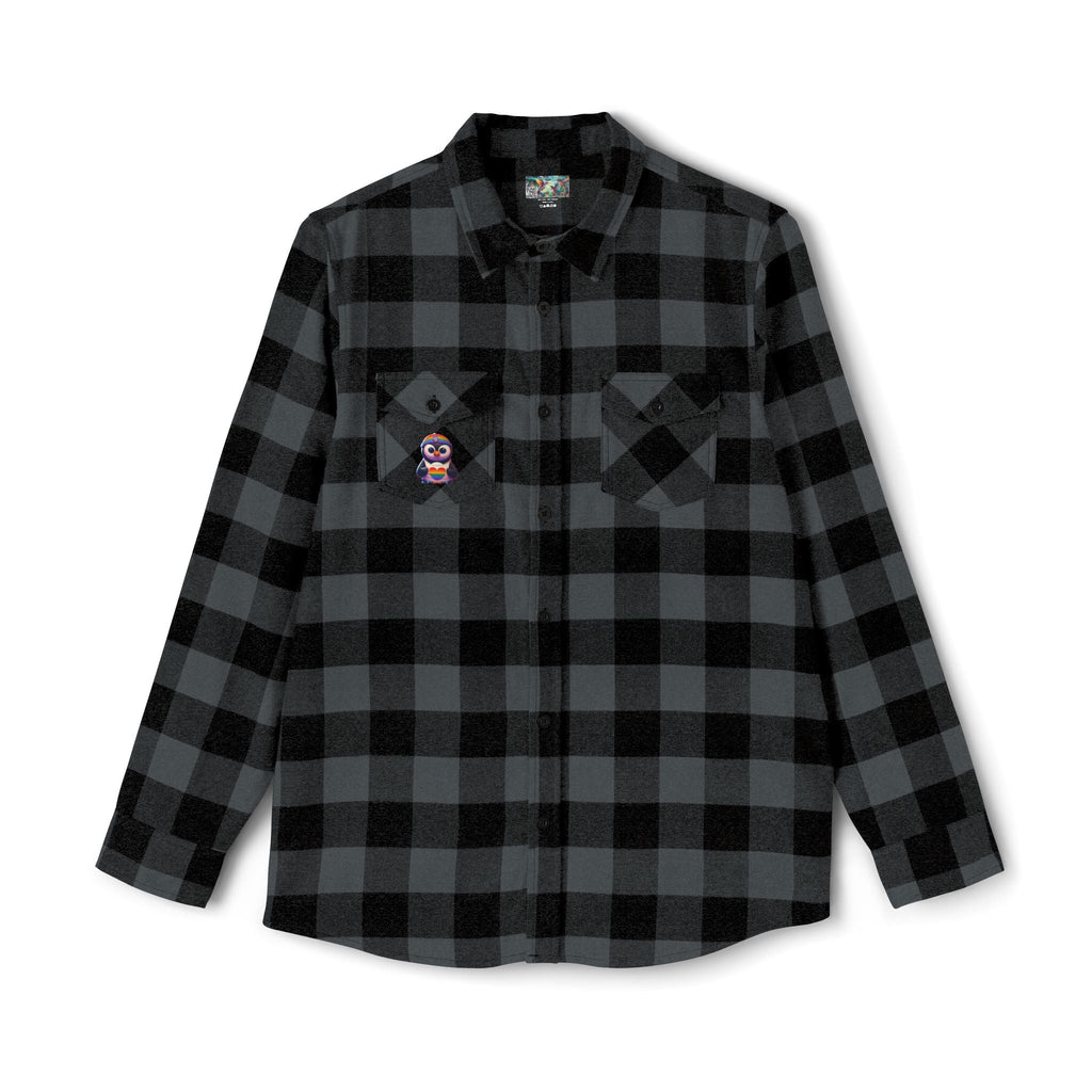 Proud Luz the Penguin Cozy Unisex Flannel Shirt - Gregg Acini Adoree Designs - Long - sleeve