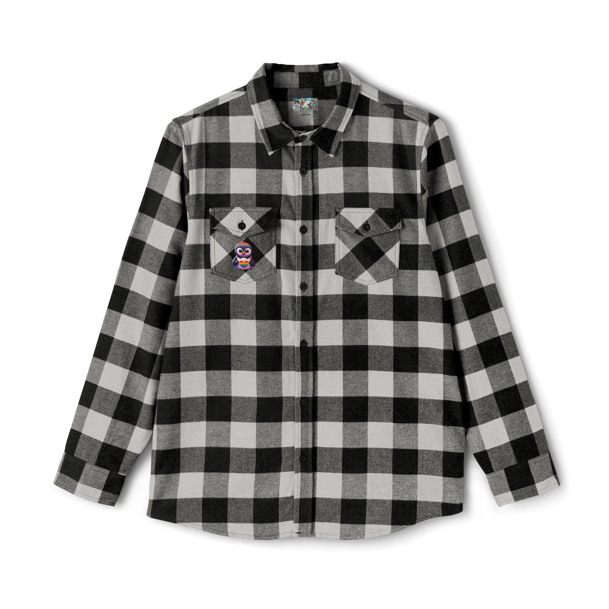 Proud Luz the Penguin Cozy Unisex Flannel Shirt - Gregg Acini Adoree Designs - Long - sleeve