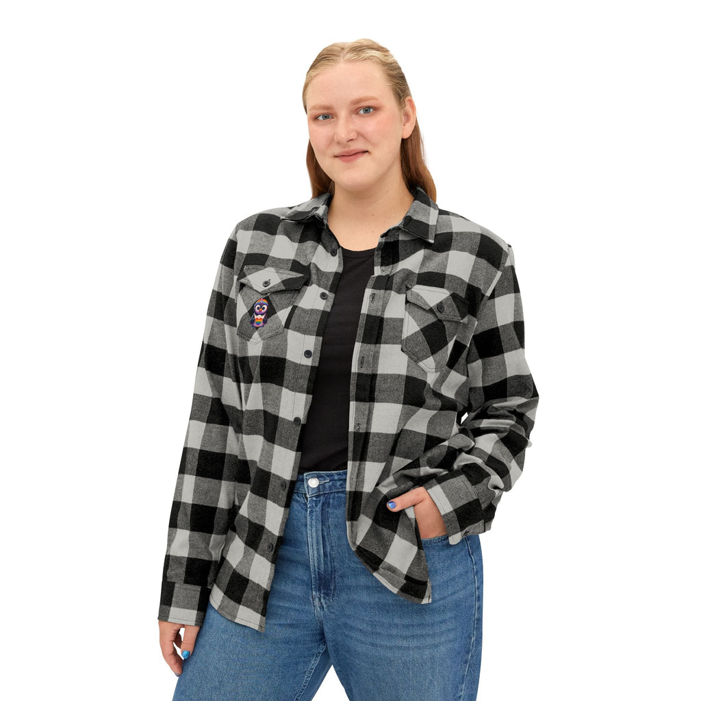 Proud Luz the Penguin Cozy Unisex Flannel Shirt - Gregg Acini Adoree Designs - Long - sleeve