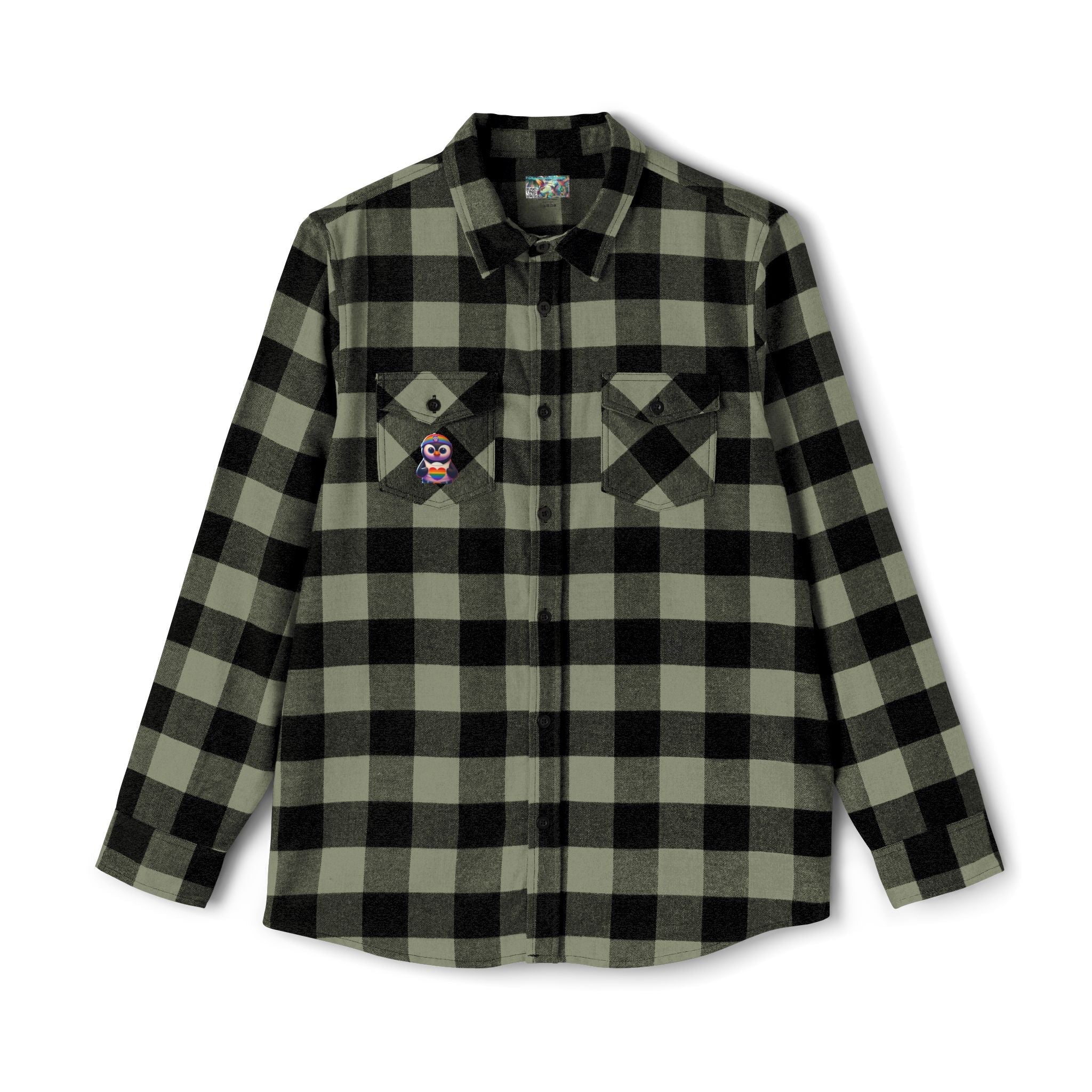 Proud Luz the Penguin Cozy Unisex Flannel Shirt - Gregg Acini Adoree Designs - Long - sleeve