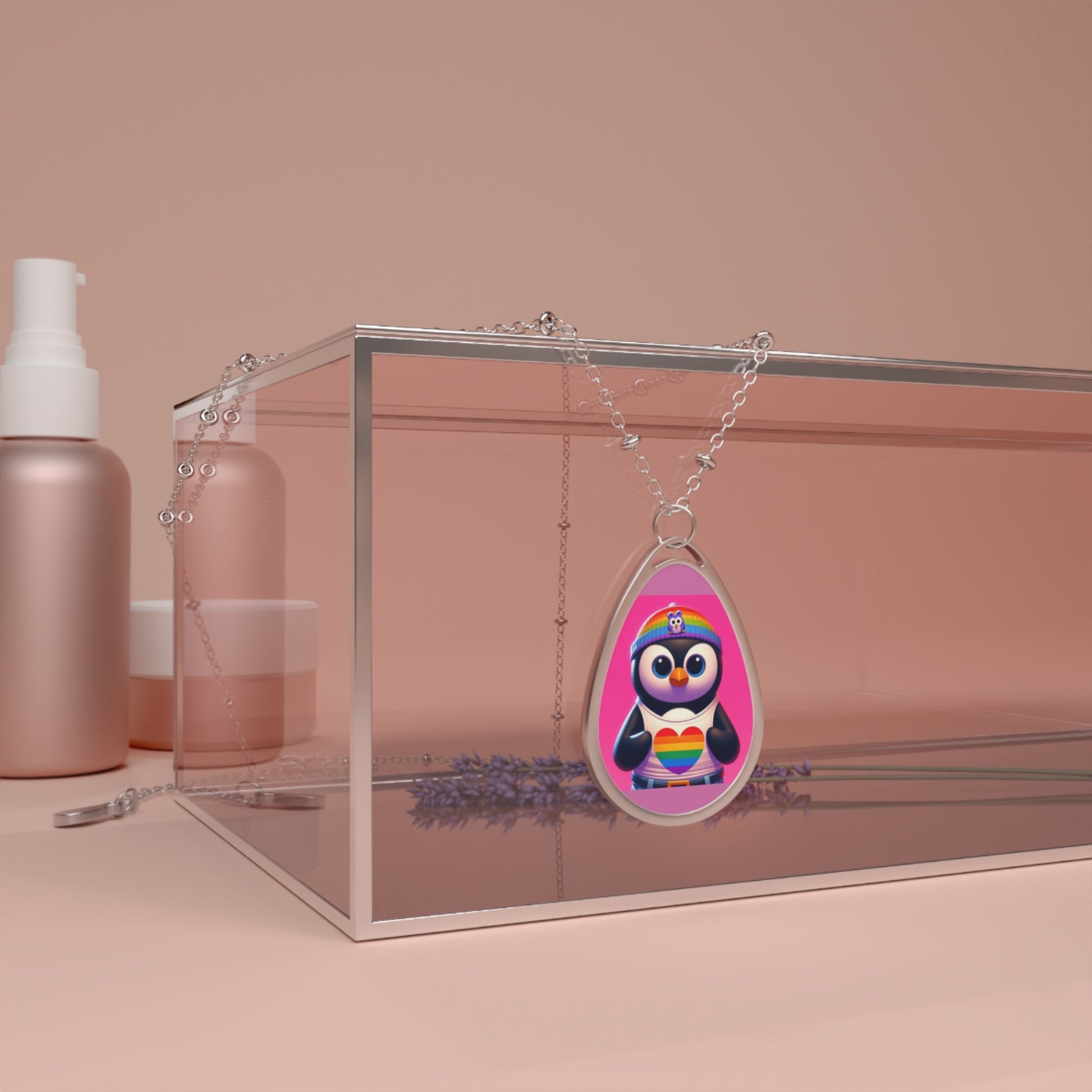 Proud Luz the Penguin Oval Necklace - Gregg Acini Adoree Designs - Necklace