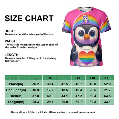 Proud Luz the Penguin Short - Sleeve T-Shirt - Gregg Acini Adoree Designs - T-shirts