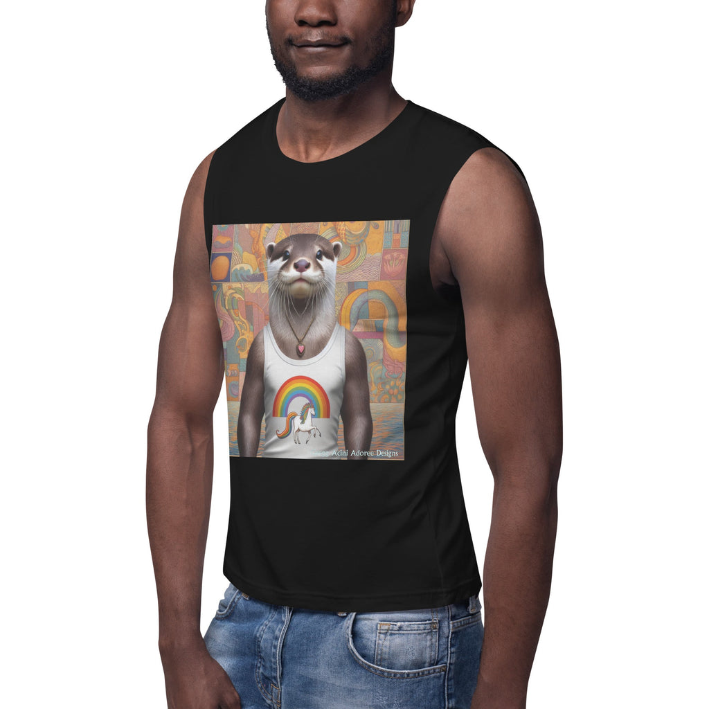 Proud Otter Muscle Shirt by Gregg Acini Adoree Designs - Gregg Acini Adoree Designs - Muscle Shirt