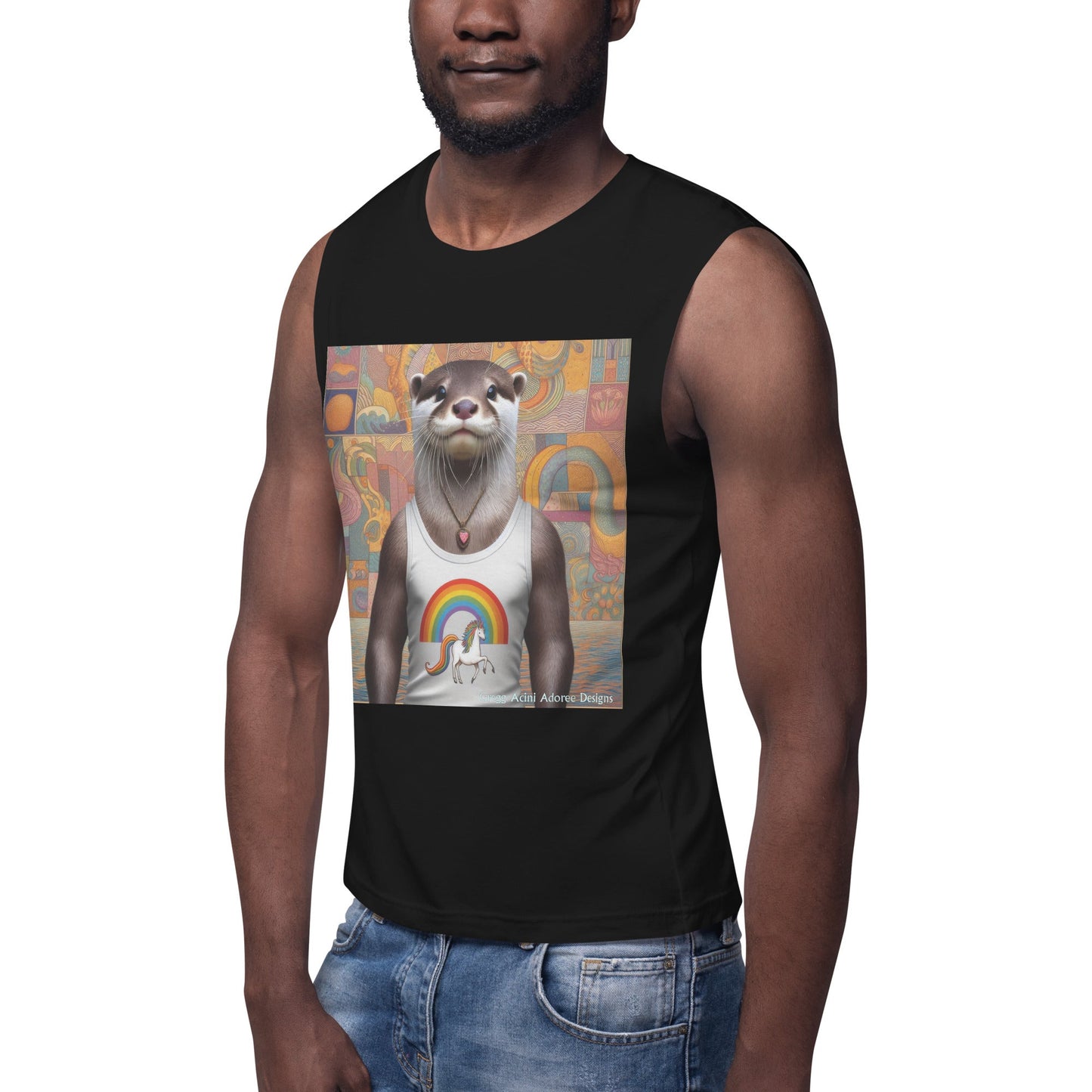 Proud Otter Muscle Shirt by Gregg Acini Adoree Designs - Gregg Acini Adoree Designs - Muscle Shirt