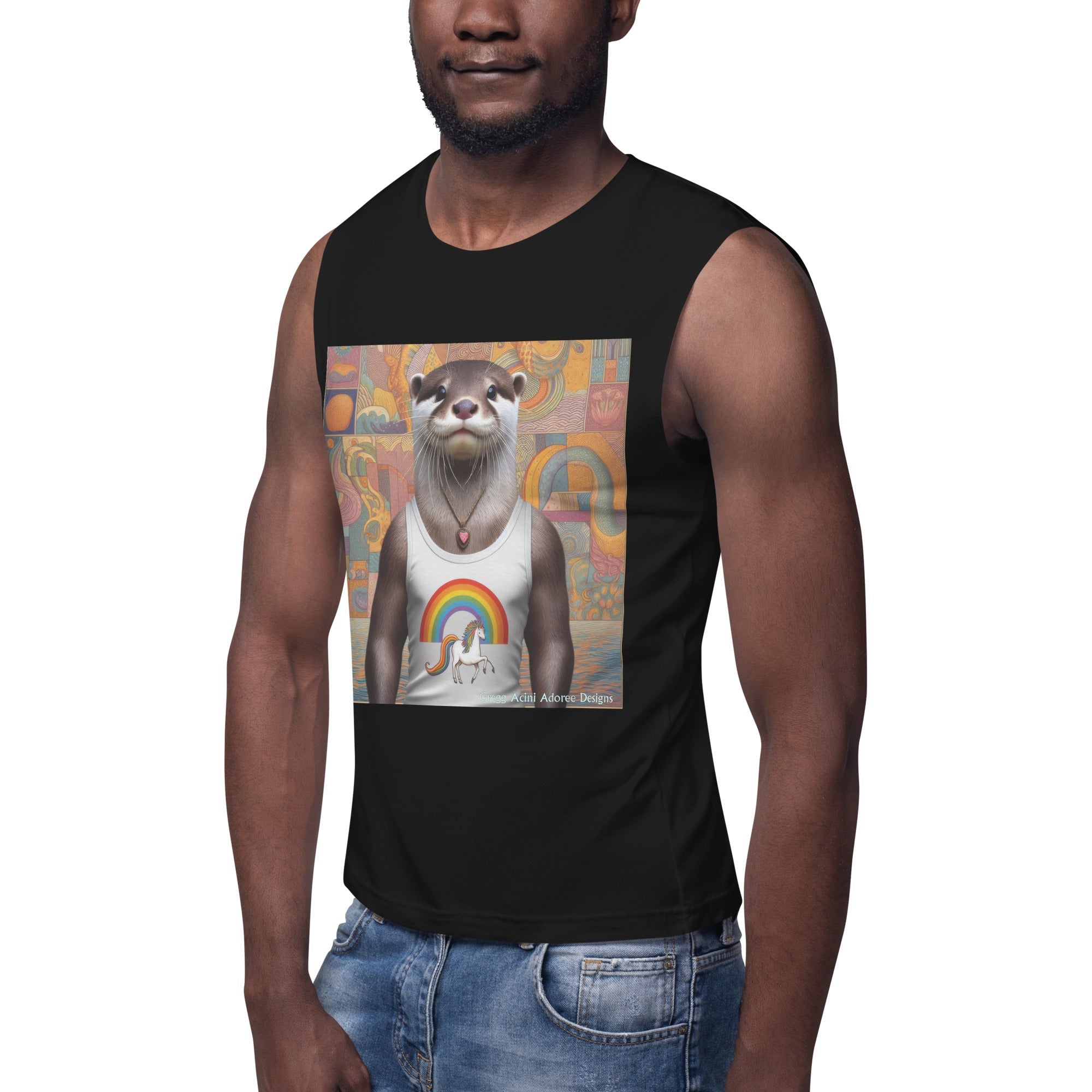 Proud Otter Muscle Shirt by Gregg Acini Adoree Designs - Gregg Acini Adoree Designs - Muscle Shirt
