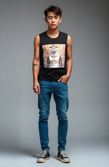 Proud Otter Muscle Shirt by Gregg Acini Adoree Designs - Gregg Acini Adoree Designs - Muscle Shirt